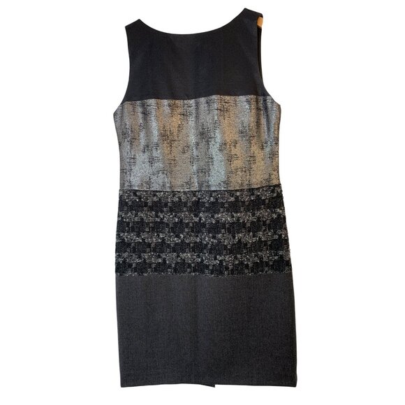 Tory Burch Color Block SL Sheath Dress Size 10 Mixed Media Textured 10019 - Picture 2 of 6